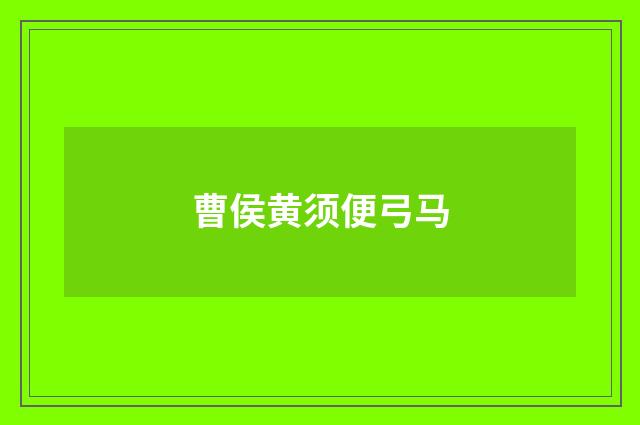 曹侯黄须便弓马