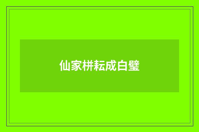 仙家栟耘成白璧