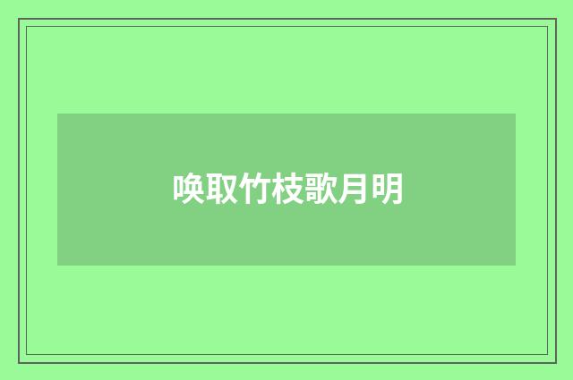 唤取竹枝歌月明