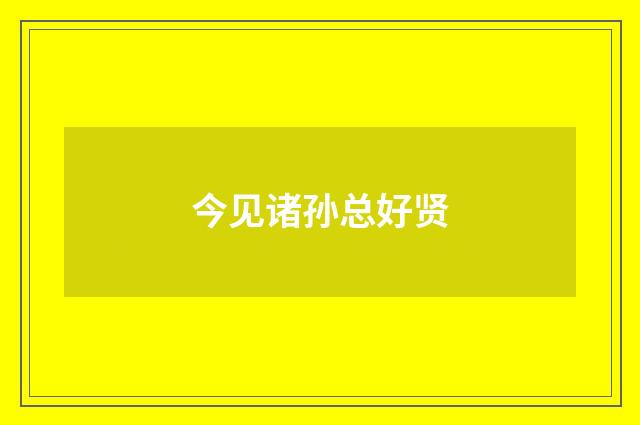 今见诸孙总好贤