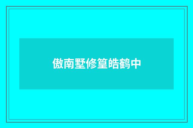 傲南墅修篁皓鹤中