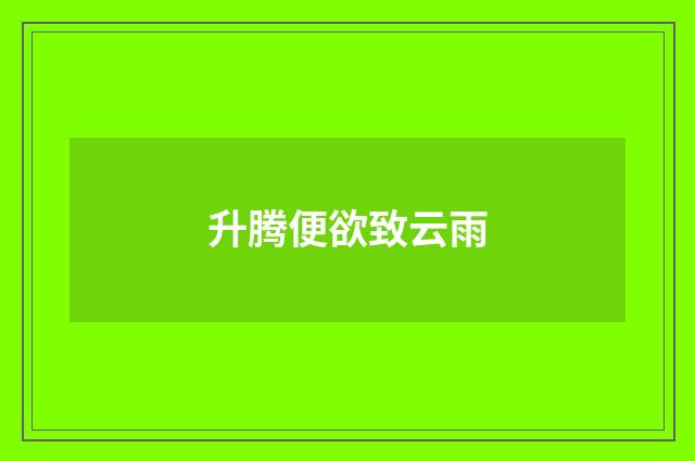 升腾便欲致云雨