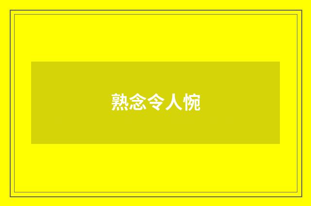 熟念令人惋