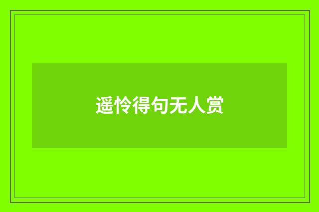 遥怜得句无人赏