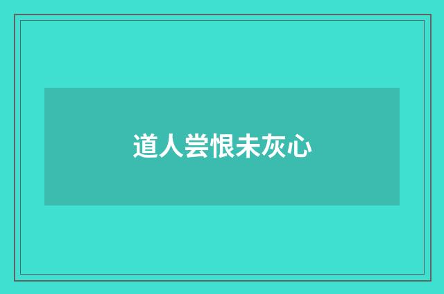 道人尝恨未灰心