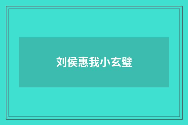 刘侯惠我小玄璧
