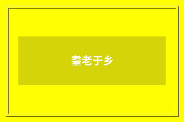 耋老于乡