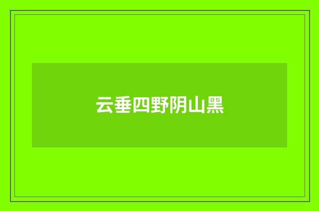 云垂四野阴山黑