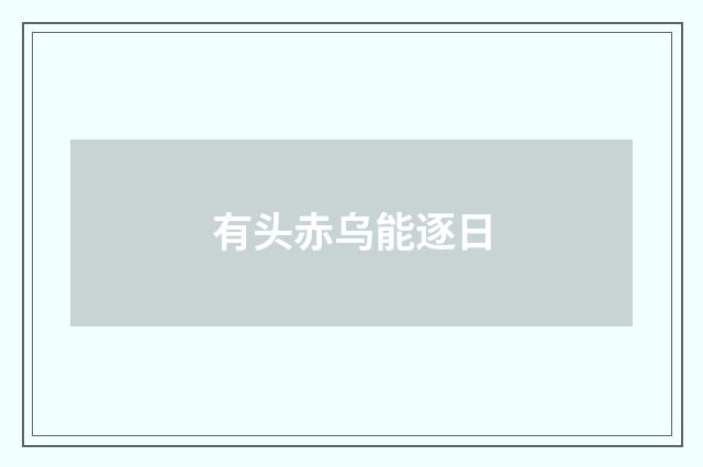 有头赤乌能逐日