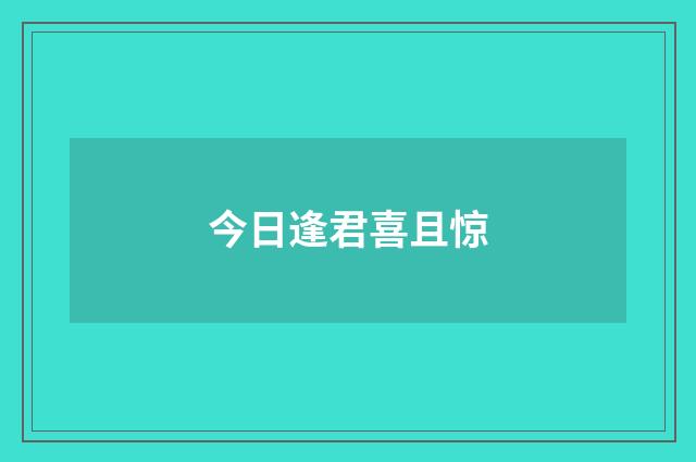 今日逢君喜且惊