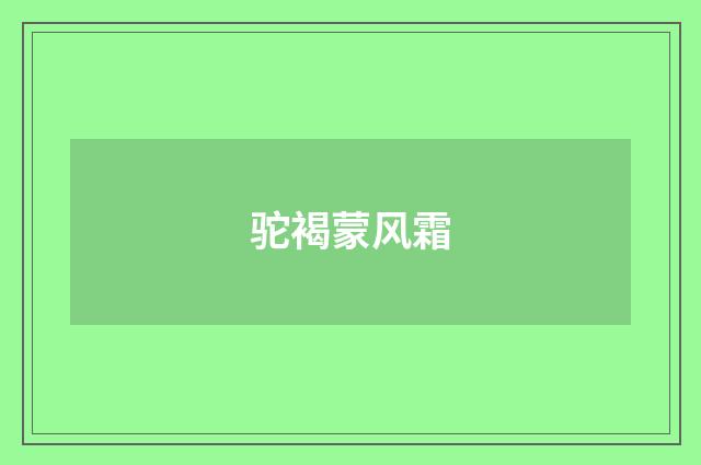 驼褐蒙风霜