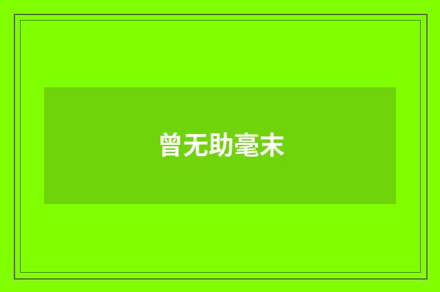 曾无助毫末