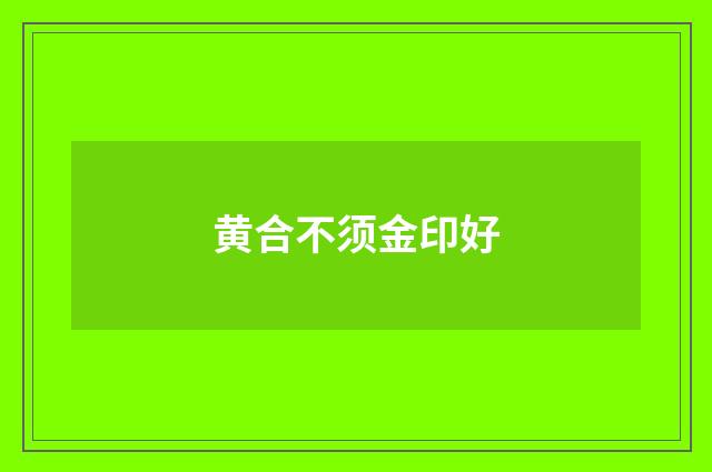 黄合不须金印好