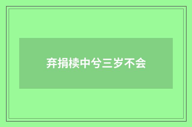 弃捐椟中兮三岁不会