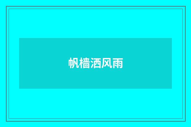 帆樯洒风雨
