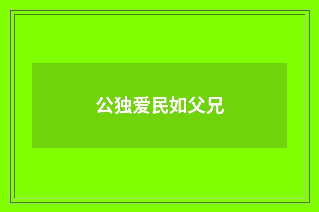 公独爱民如父兄