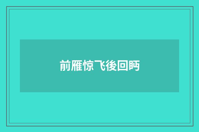 前雁惊飞後回眄