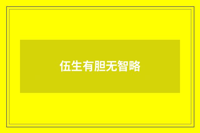 伍生有胆无智略