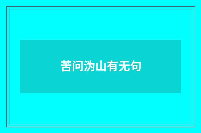 苦问沩山有无句