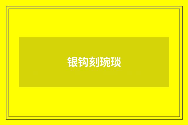 银钩刻琬琰