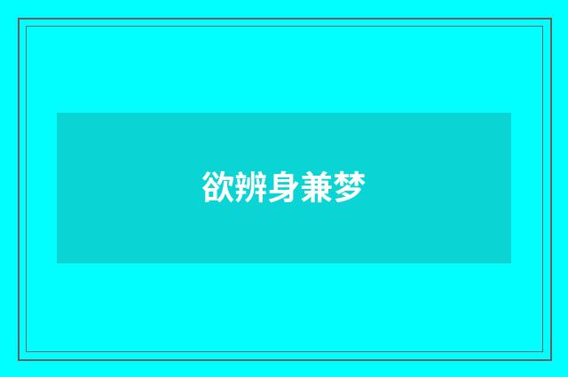 欲辨身兼梦