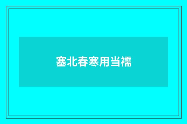 塞北春寒用当襦