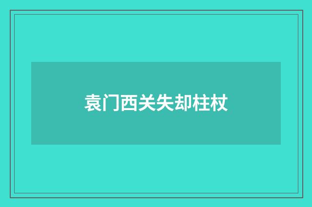 袁门西关失却柱杖