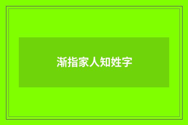 渐指家人知姓字