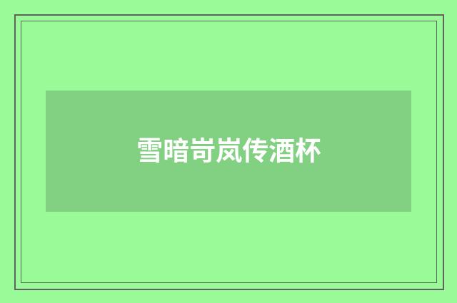 雪暗岢岚传酒杯