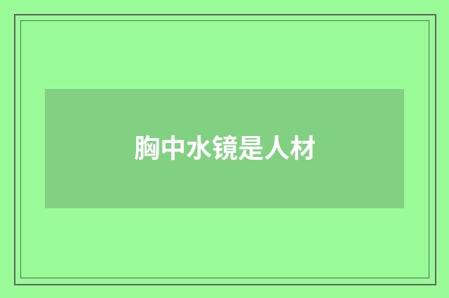 胸中水镜是人材
