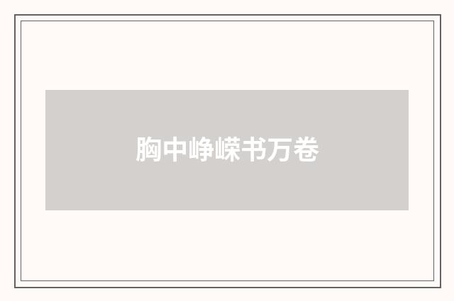 胸中峥嵘书万卷