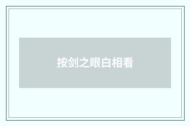 按剑之眼白相看