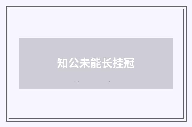 知公未能长挂冠