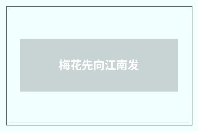 梅花先向江南发