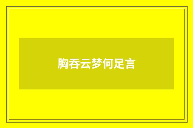 胸吞云梦何足言