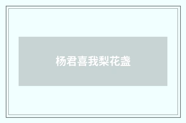 杨君喜我梨花盏