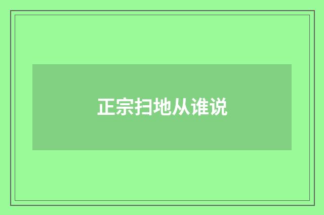 正宗扫地从谁说