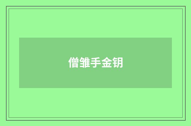 僧雏手金钥