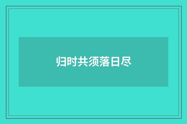 归时共须落日尽
