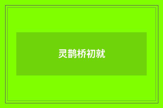 灵鹊桥初就