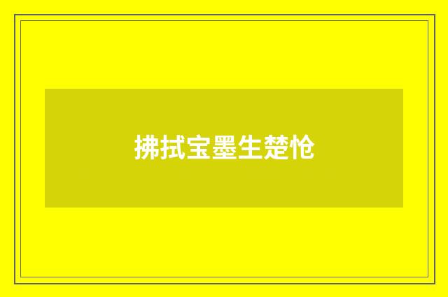 拂拭宝墨生楚怆