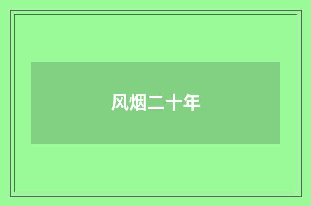 风烟二十年