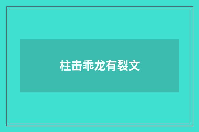柱击乖龙有裂文