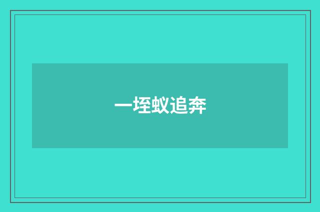 一垤蚁追奔