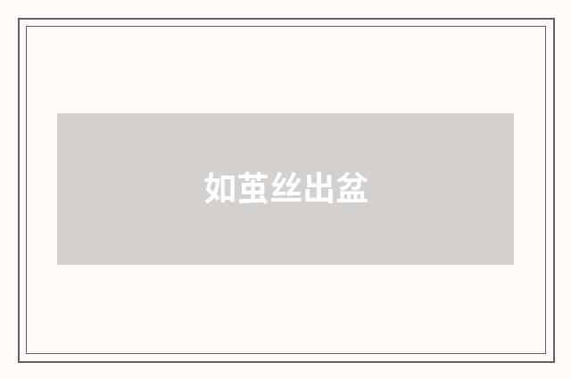 如茧丝出盆