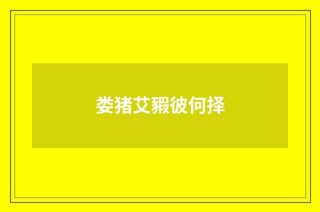 娄猪艾豭彼何择