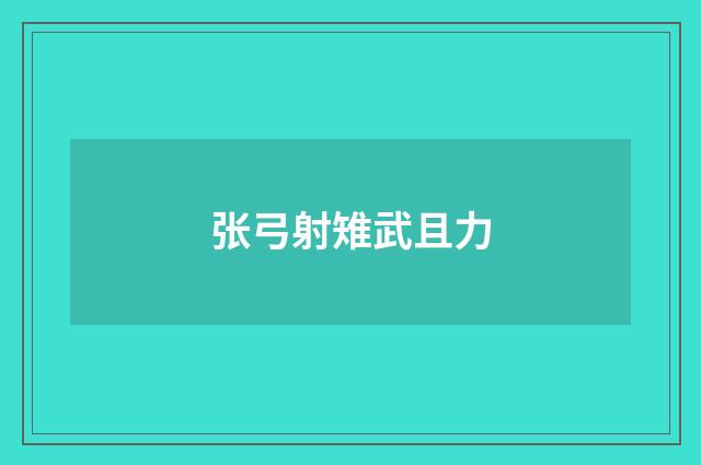 张弓射雉武且力
