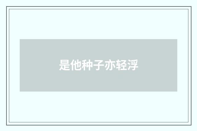 是他种子亦轻浮