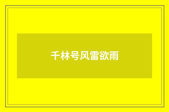 千林号风雷欲雨