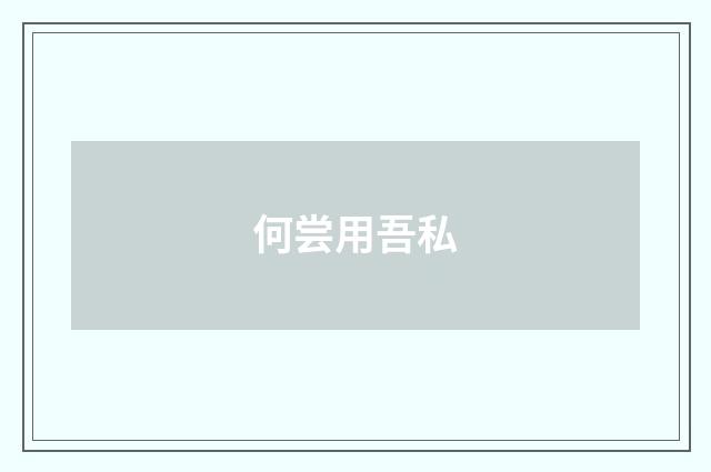 何尝用吾私